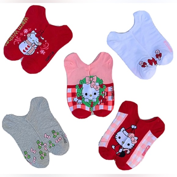 SANRIO HELLO KITTY Ladies 5 Pair Of No Show Socks - Picture 2 of 8